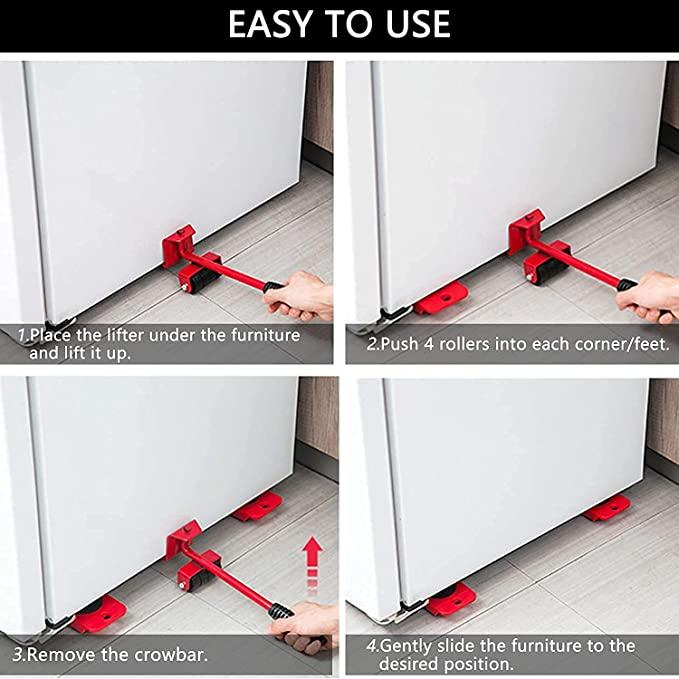 Furniture Lifter -Furniture Lifter Mover Tool Set with Wheel Pads