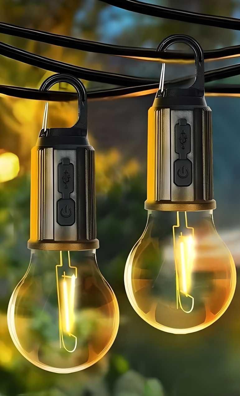 Rechargeable Camping Hanging Bulb Light Unbreakable (Pack of 2 )