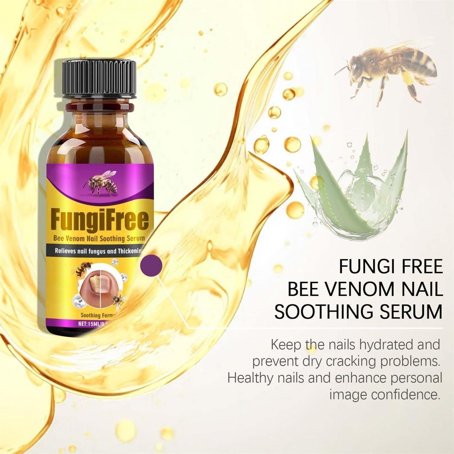 Fungi Free Bee Venom Nail Treatment Solution Serum (Buy 1 Get 1 Free)