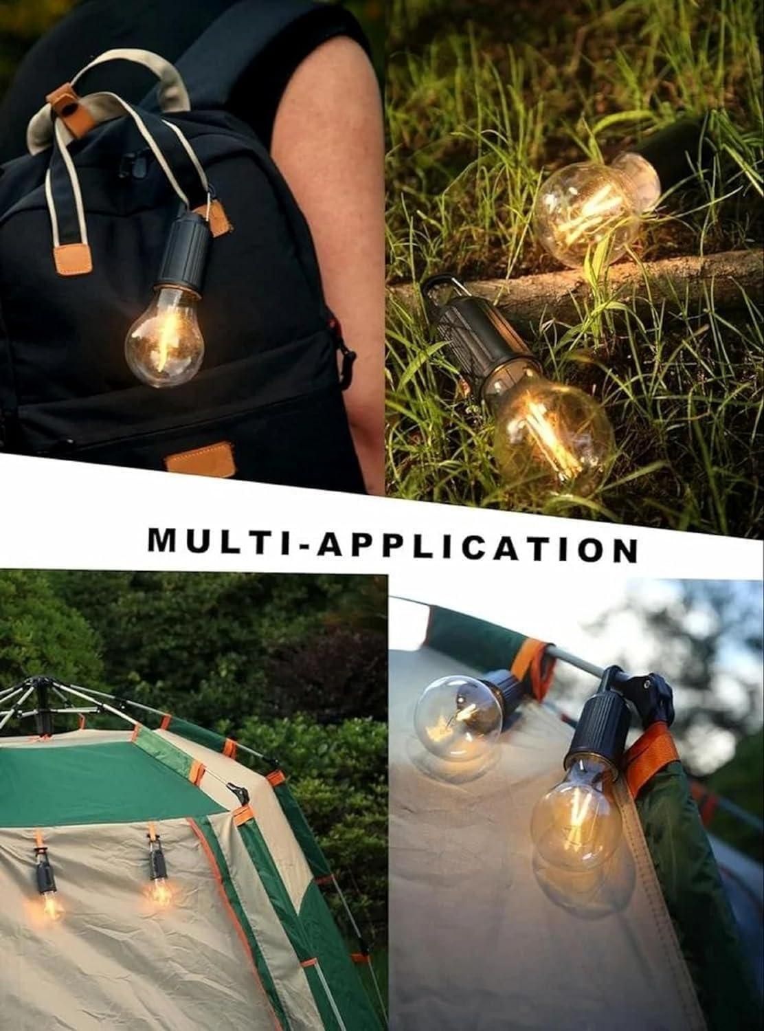 Rechargeable Camping Hanging Bulb Light Unbreakable (Pack of 2 )