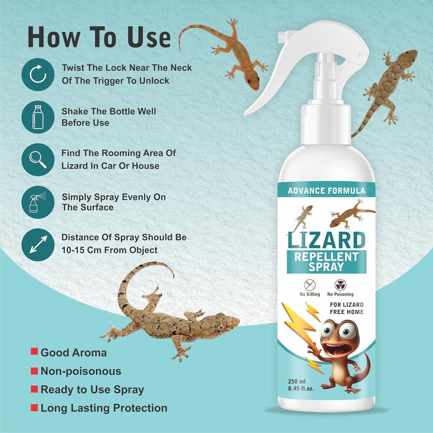 Lizard Repellent Spray 250ml (Pack of 2)