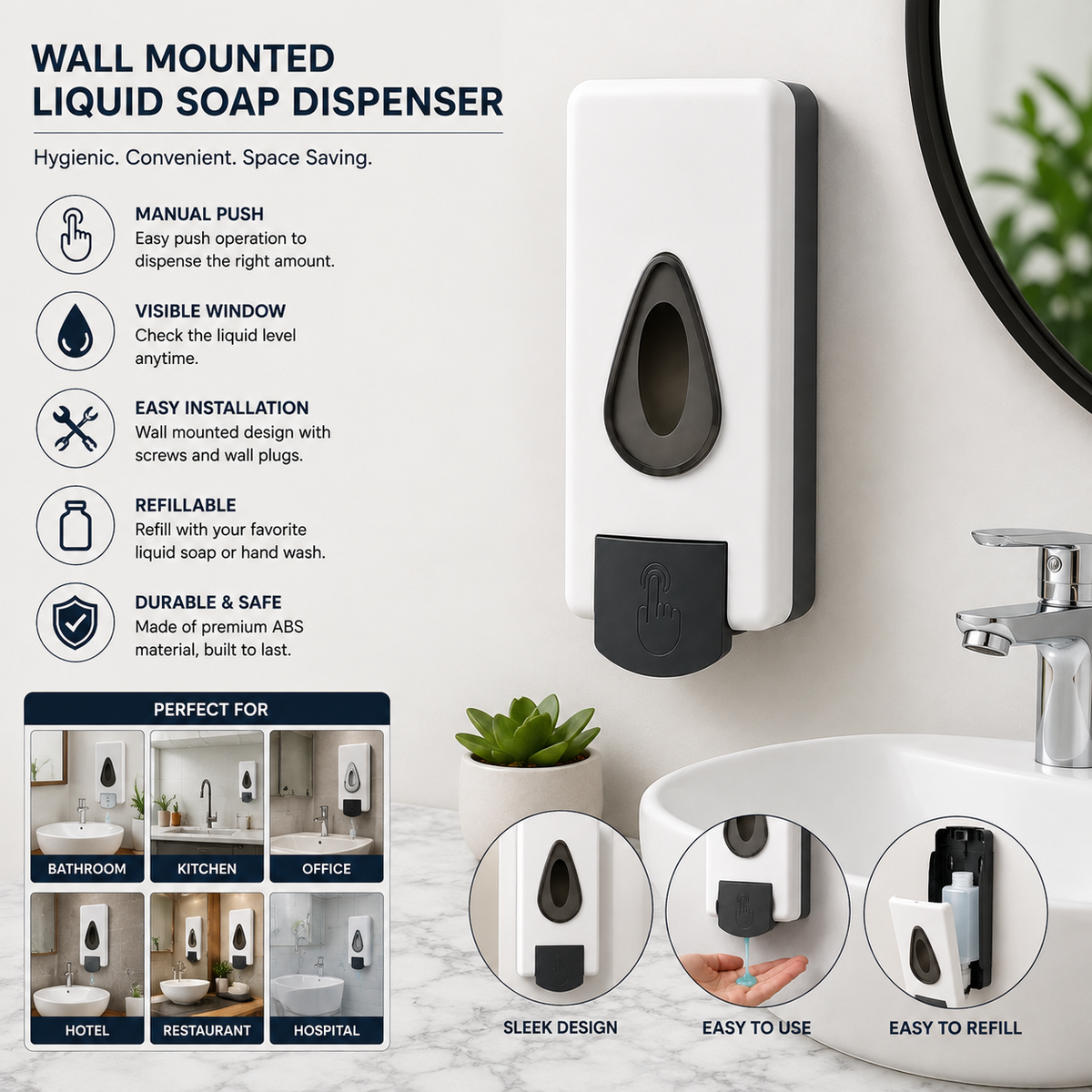 Wall Mounted Liquid Soap Dispenser