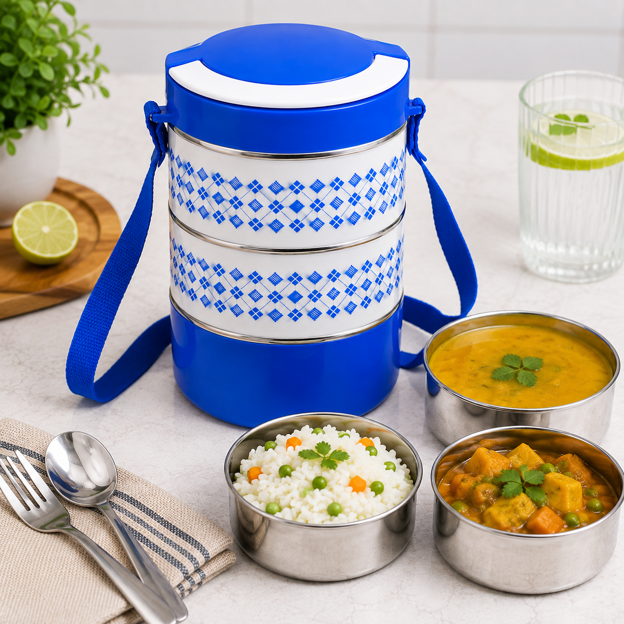 3 Layer Adjustable Tiffin Set