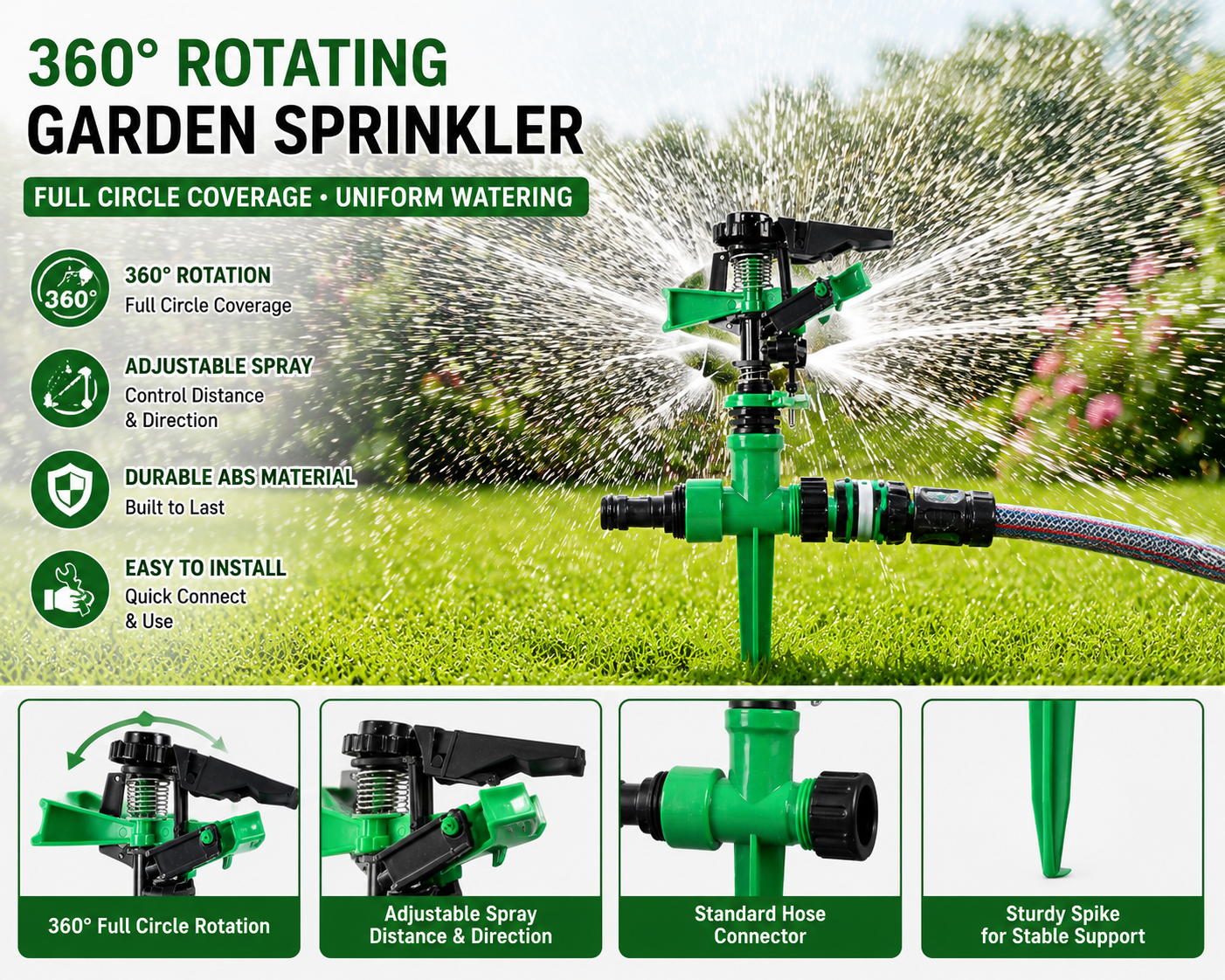 360-degree Rotating Garden Sprinkler