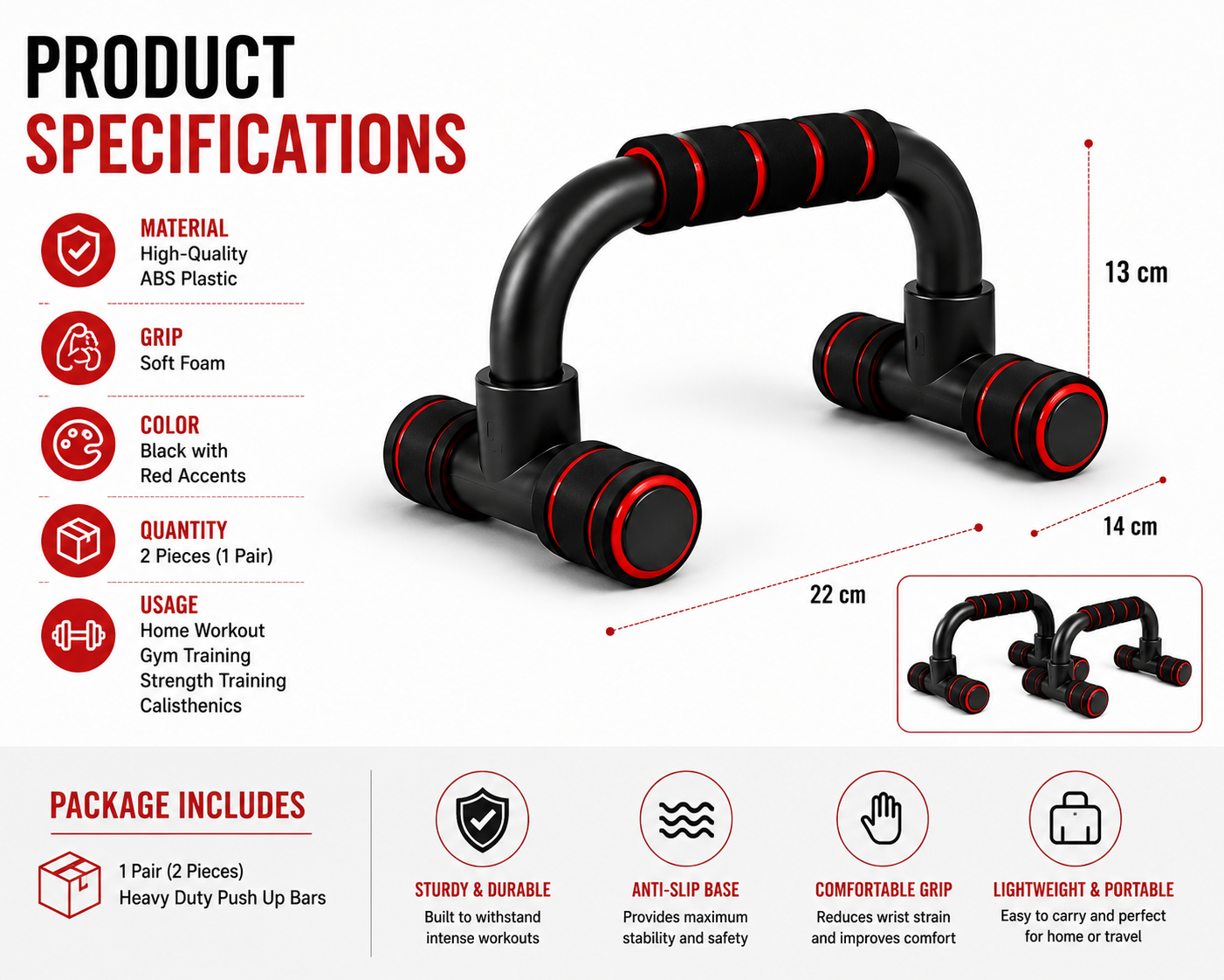 Heavy Duty Push Up Bars