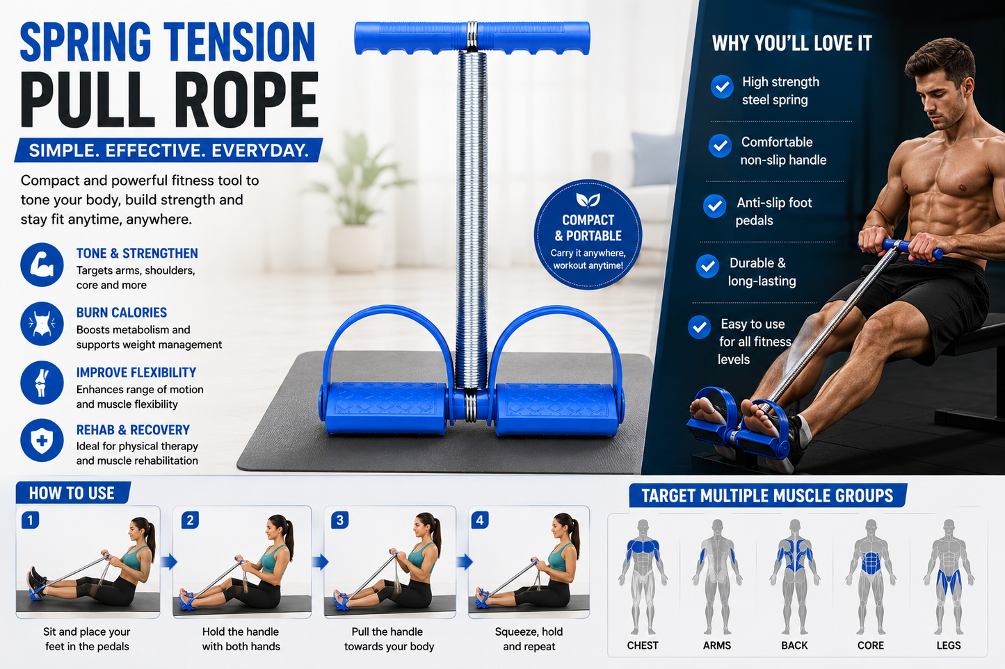 Spring Tension Pull Rope