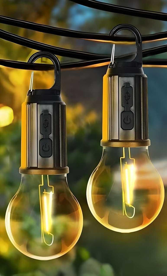 Rechargeable Camping Hanging Bulb Light Unbreakable (Pack of 2 )