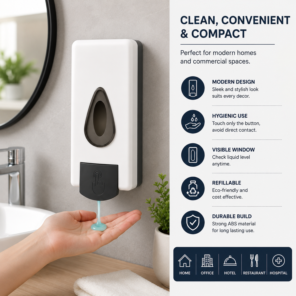 Wall Mounted Liquid Soap Dispenser