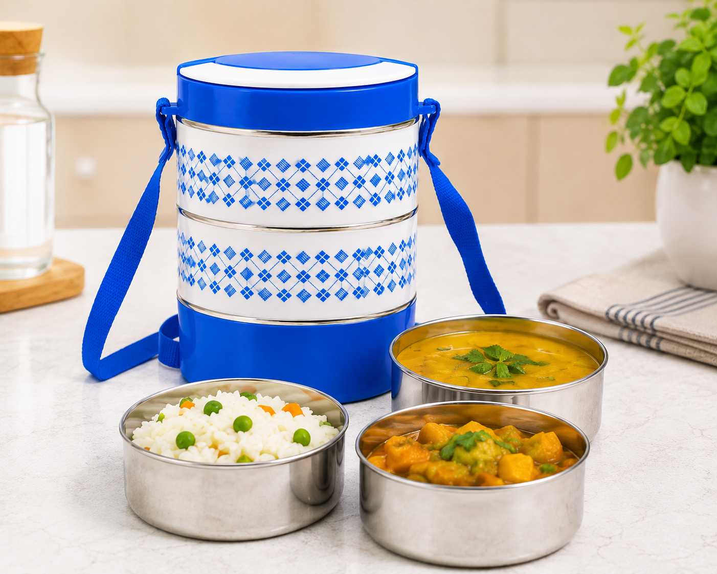 3 Layer Adjustable Tiffin Set