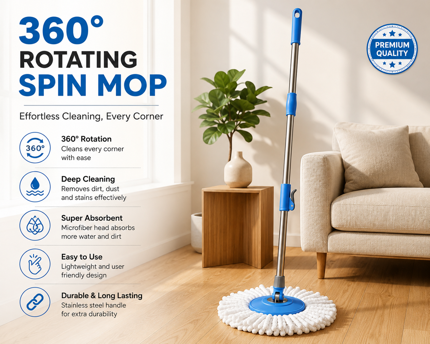 360 Degree Rotating Spin Mop