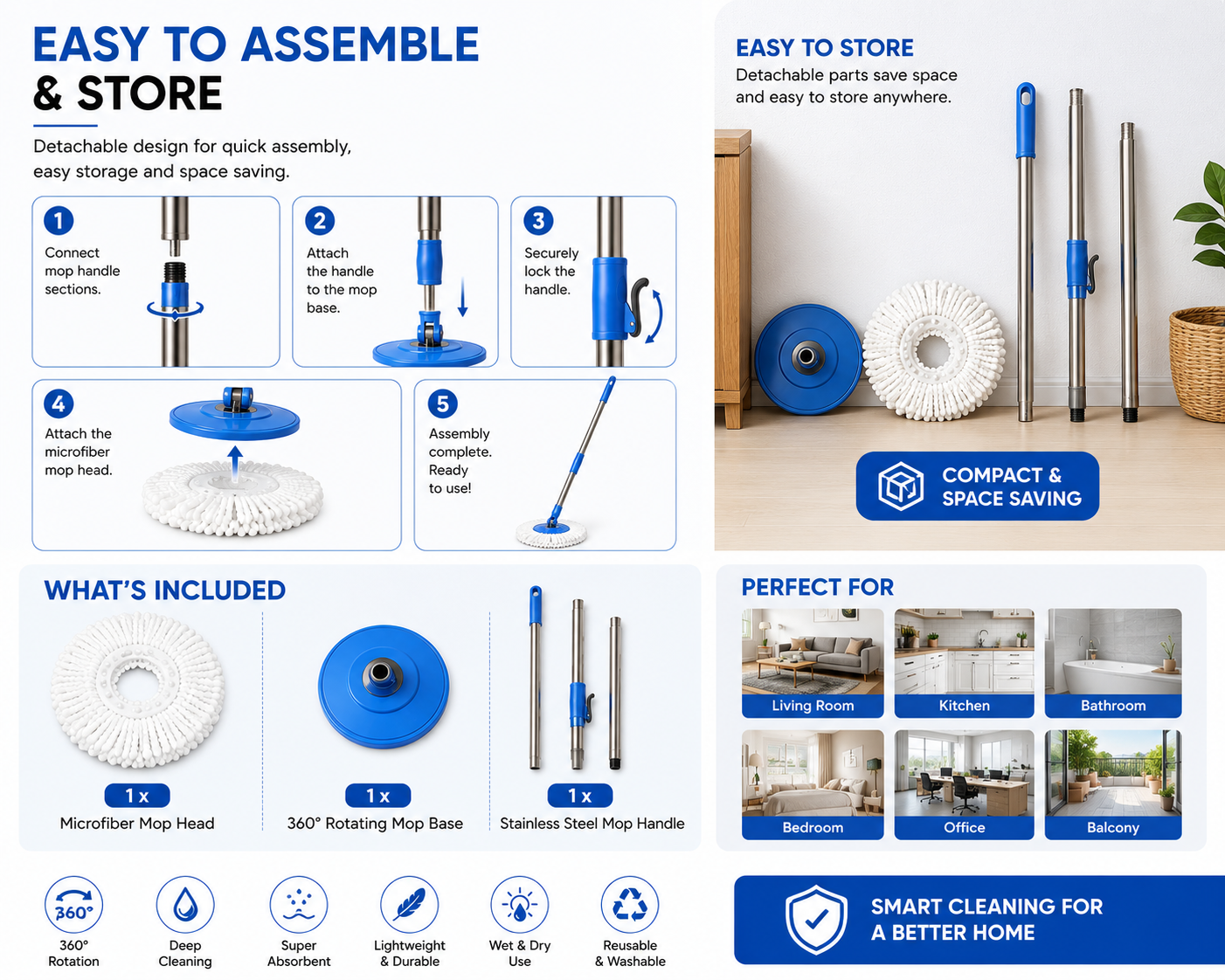 360 Degree Rotating Spin Mop