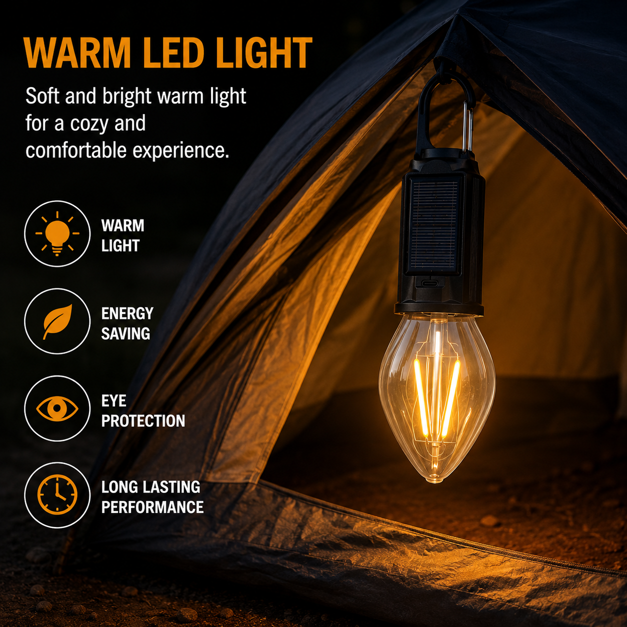 USB & Solar Charging Camping Lamp