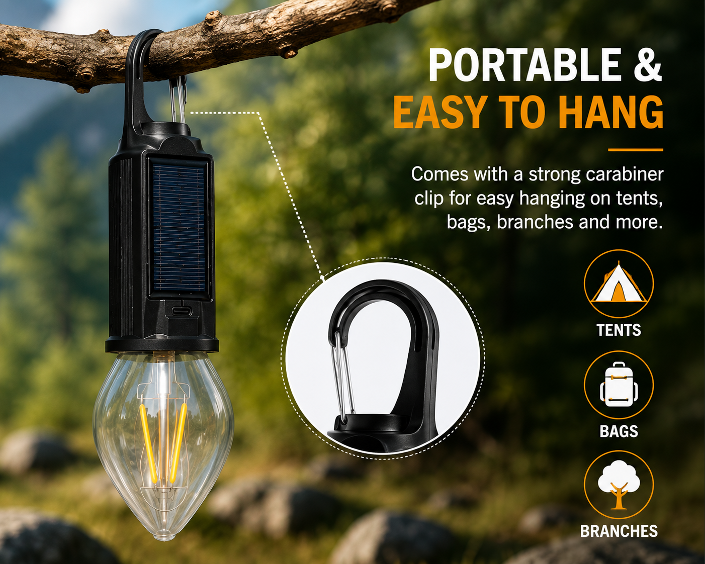 USB & Solar Charging Camping Lamp
