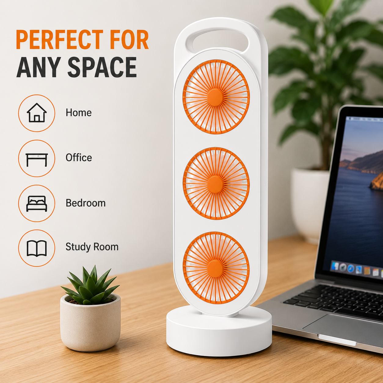 Triple Head Table Fan