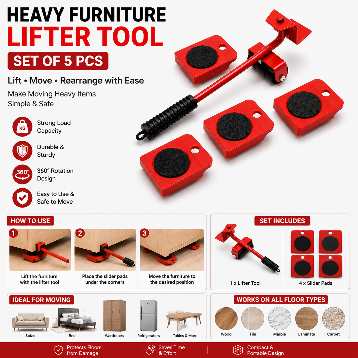 Heavy Furniture Lifter Tool
