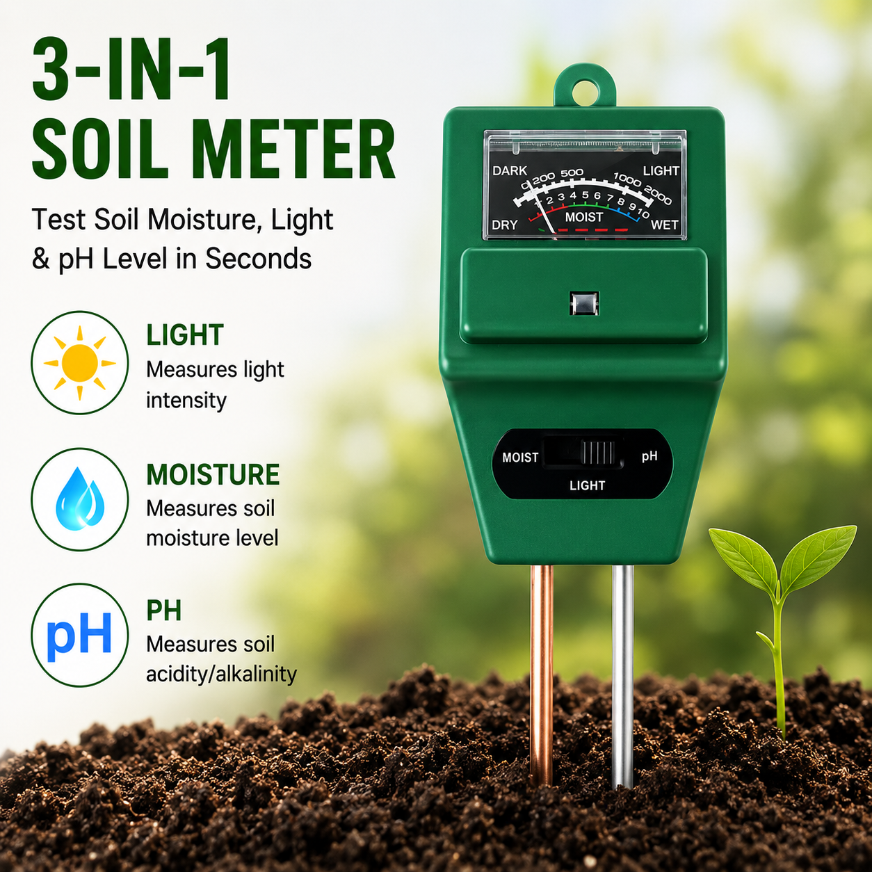 Soil pH Testing Meter