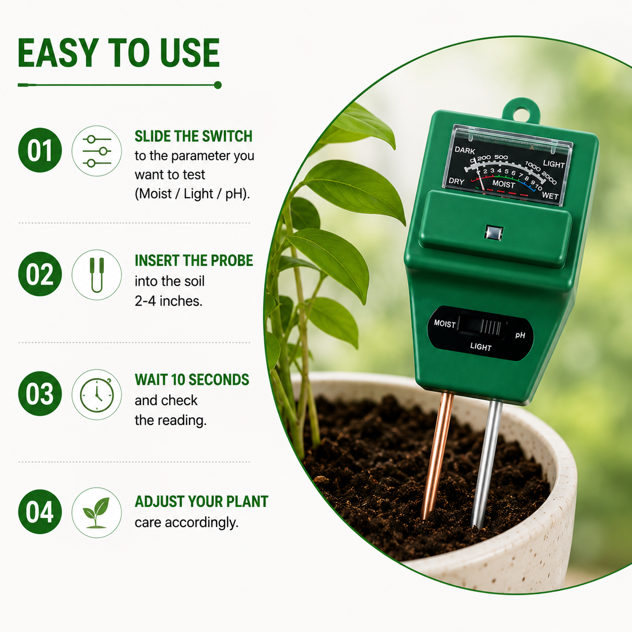 Soil pH Testing Meter