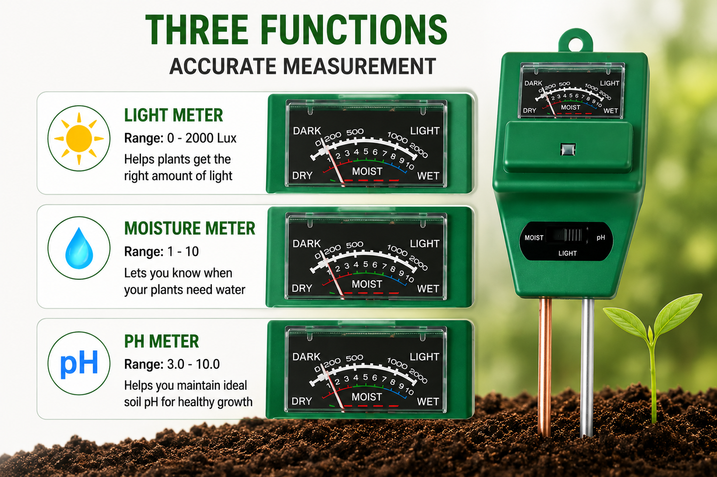Soil pH Testing Meter