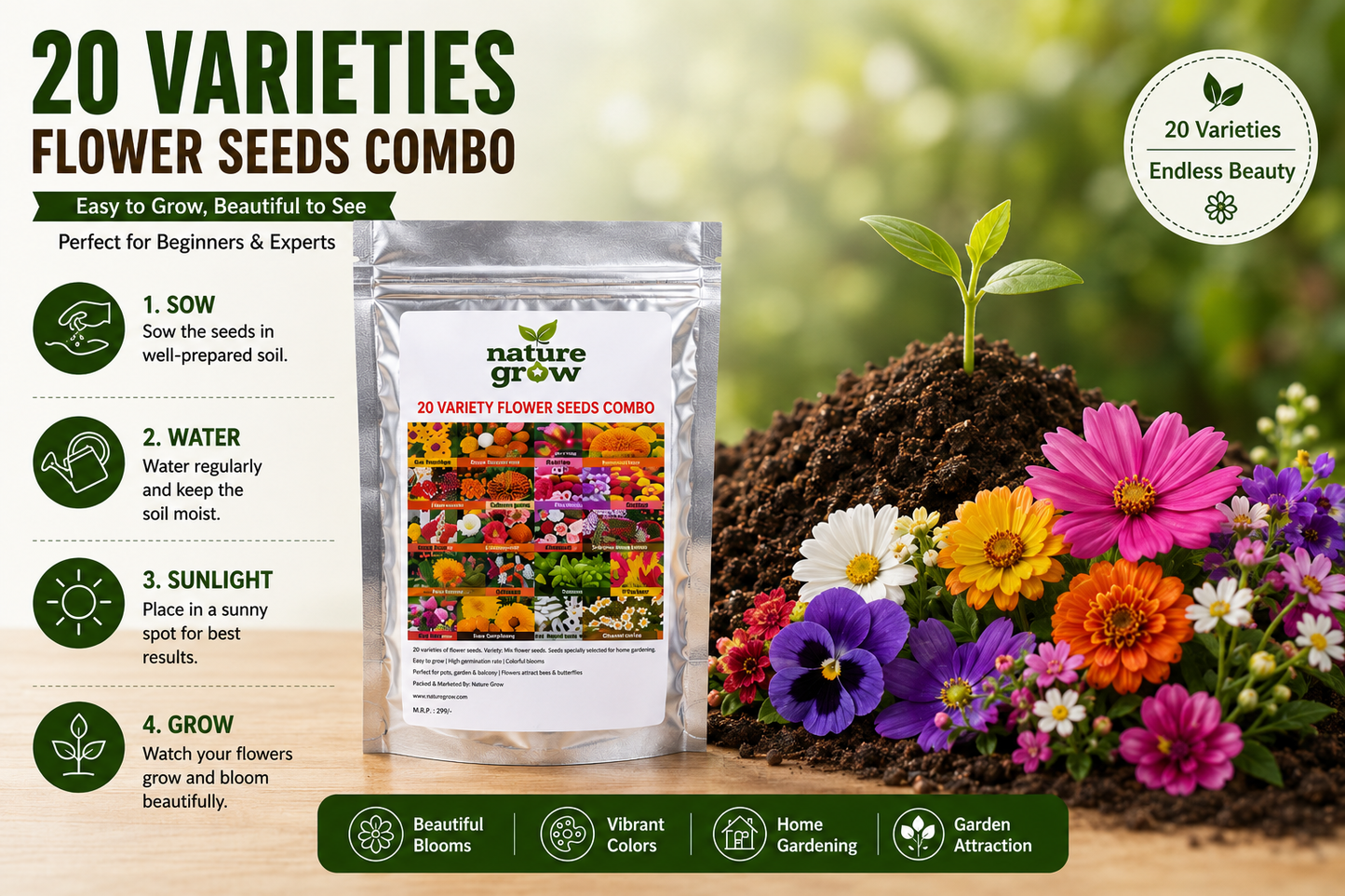 20 varieties flower seeds