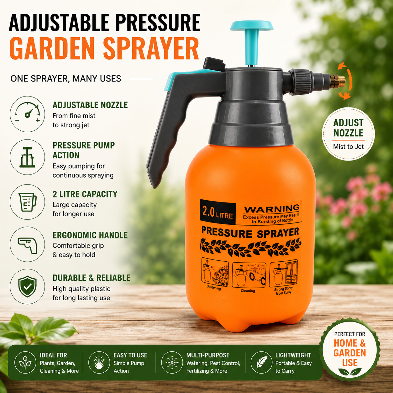 Adjustable Pressure Garden Sprayer