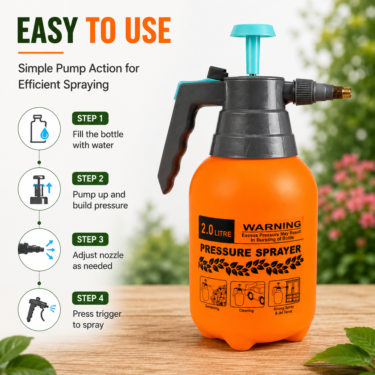 Adjustable Pressure Garden Sprayer