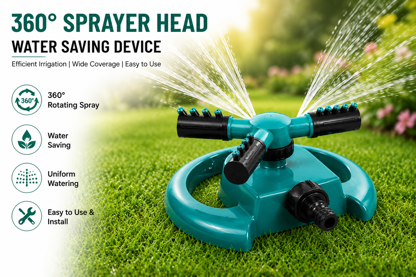 360 Degree Sprayer Head Water Saving Device