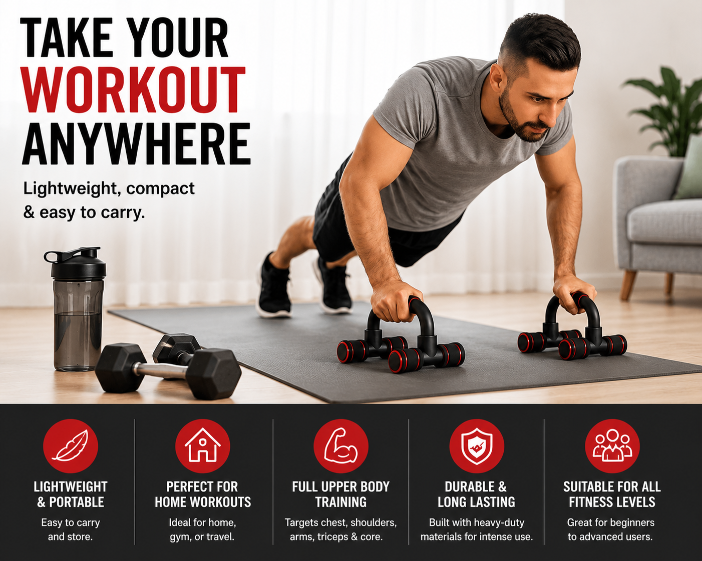 Heavy Duty Push Up Bars