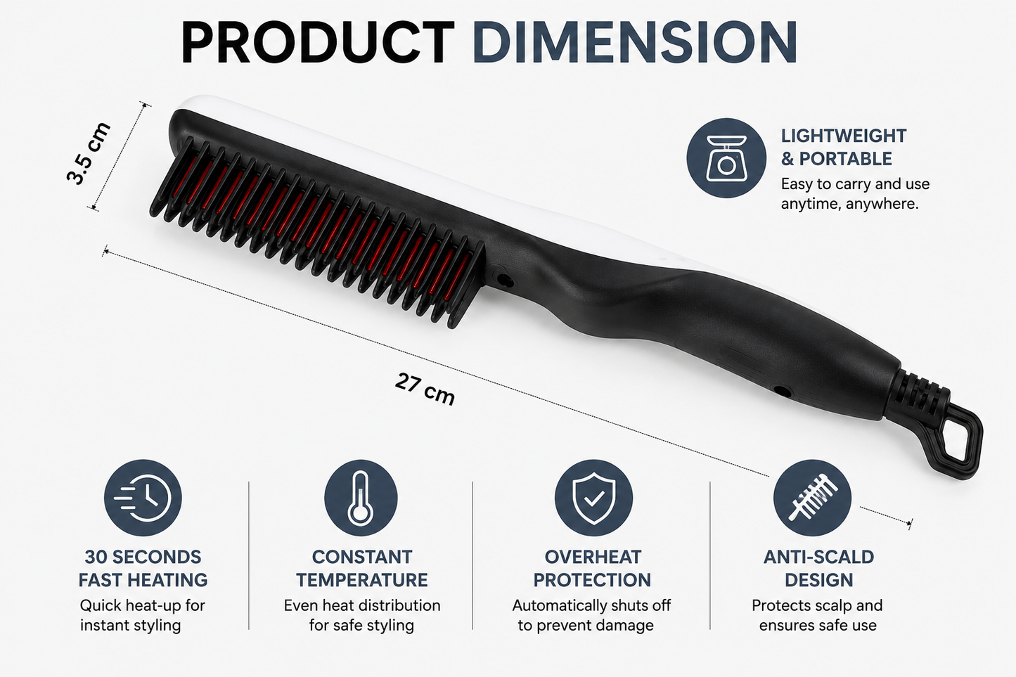 Electric Hair Straightening Comb