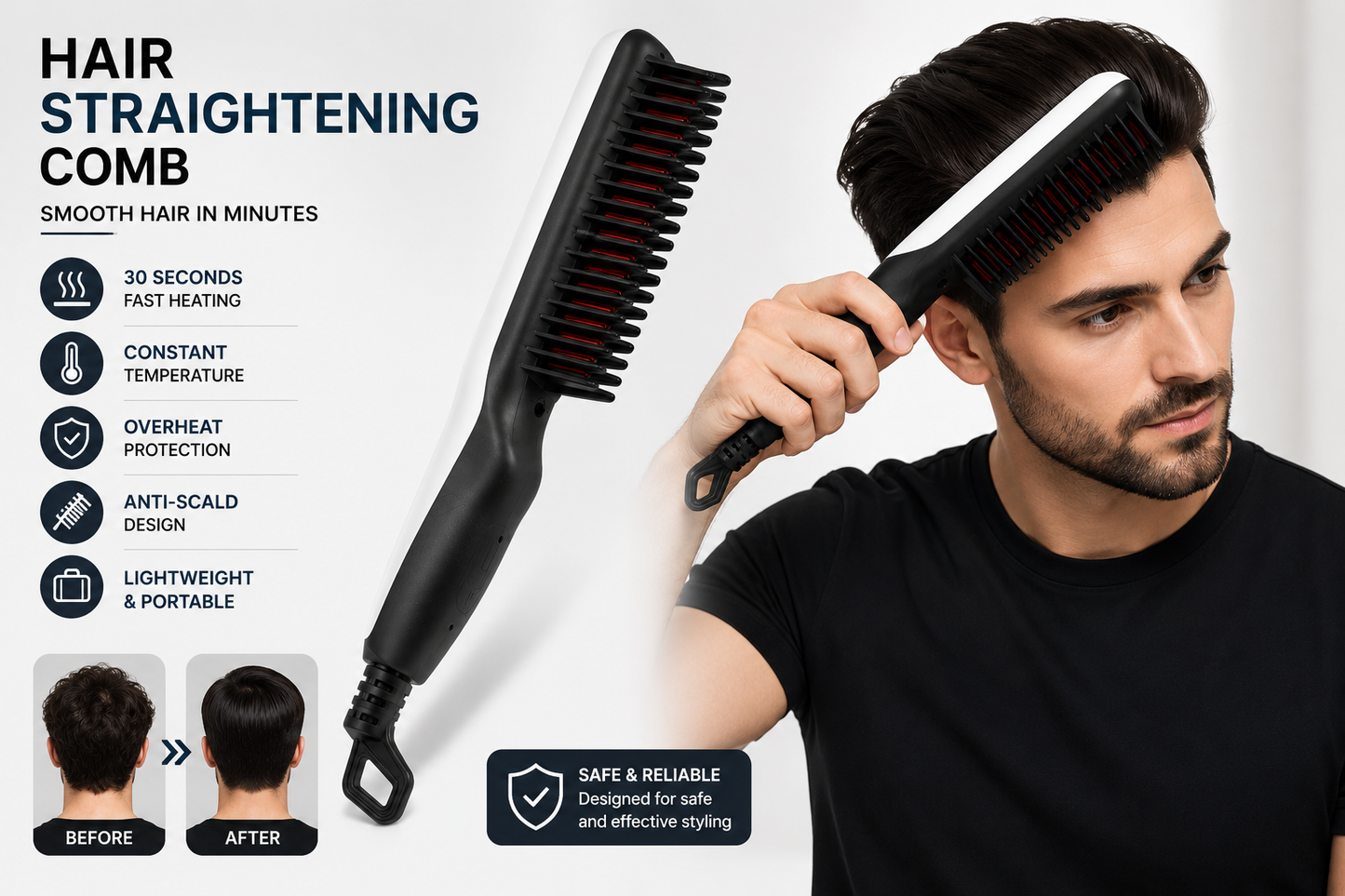 Electric Hair Straightening Comb