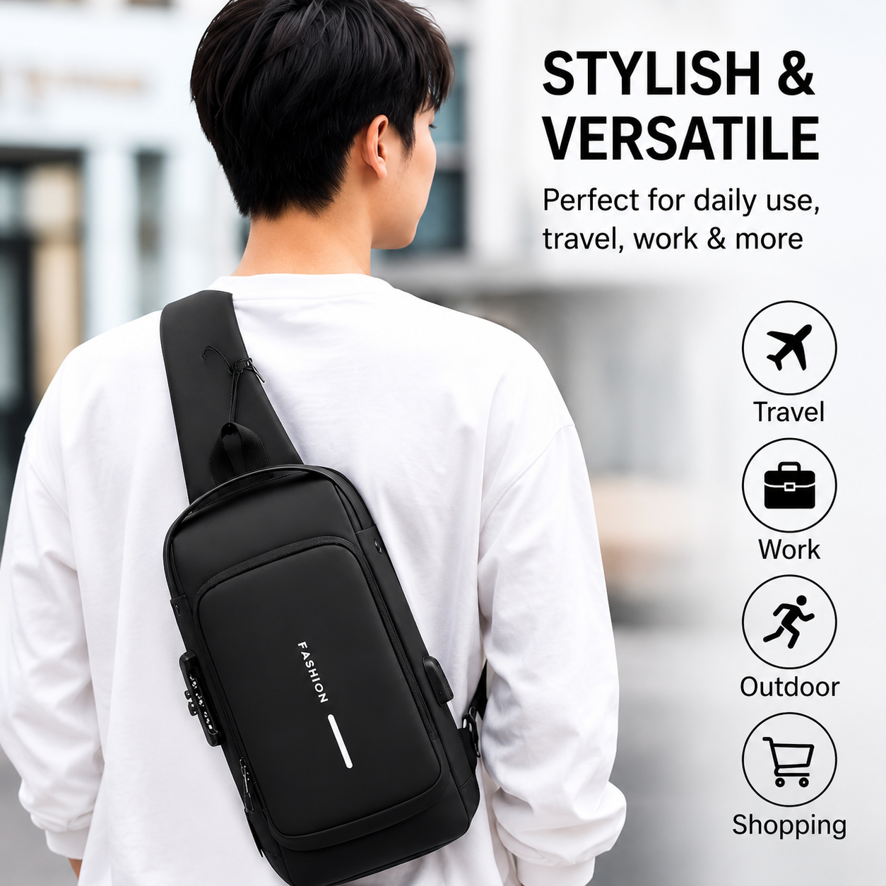 Sling Bag with USB Charging Port