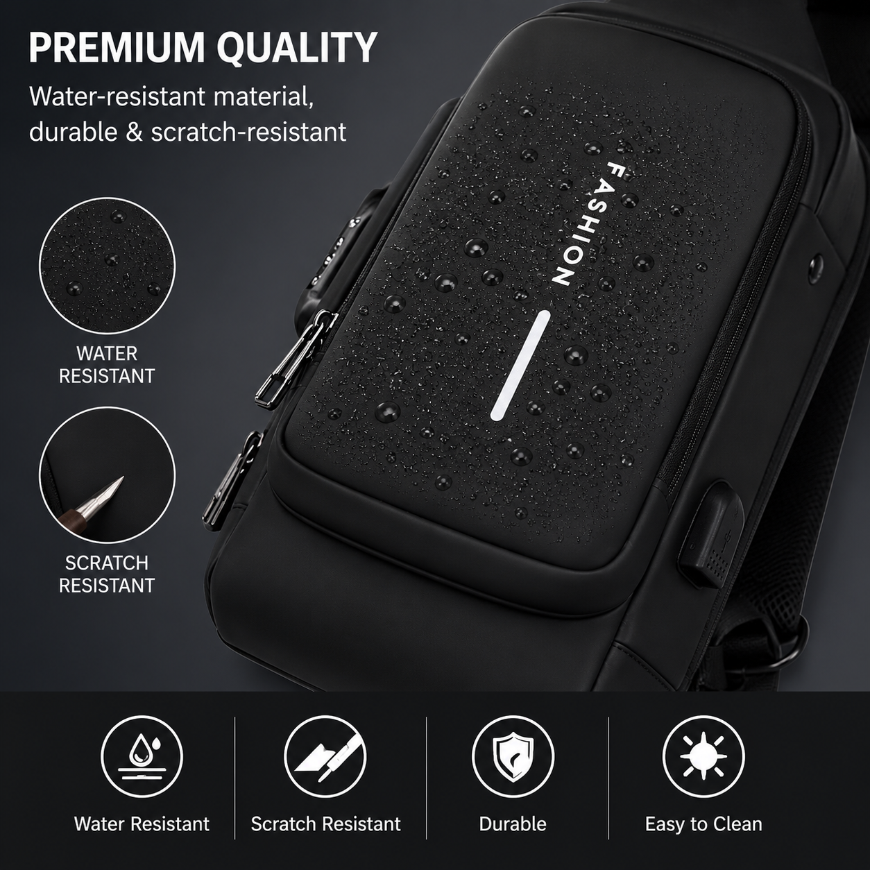 Sling Bag with USB Charging Port