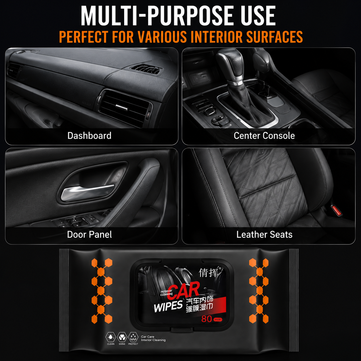 Car Dashboard Scratch Remover Tissue (80 Pcs Set)