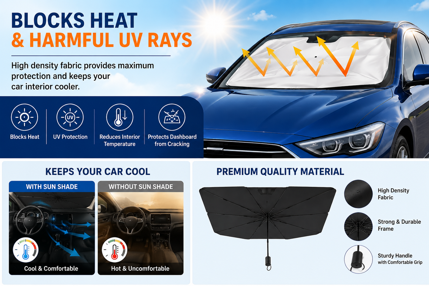 Car Windshield Sun Shade Umbrella