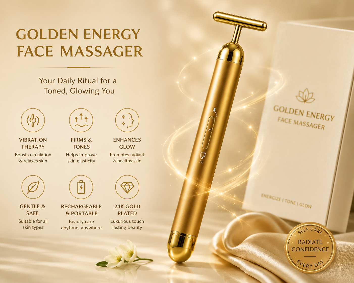Golden Energy Face Massager