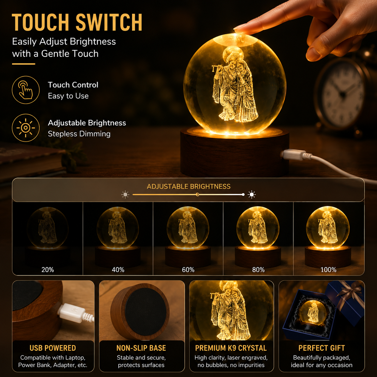 3D Crystal Ball Light