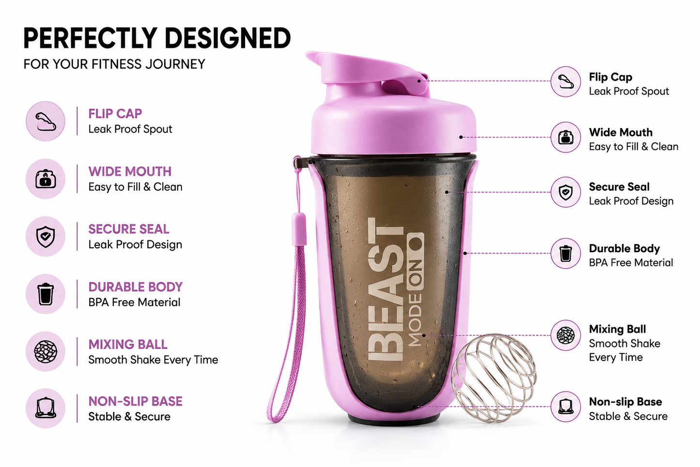 Protein Shaker Bottle