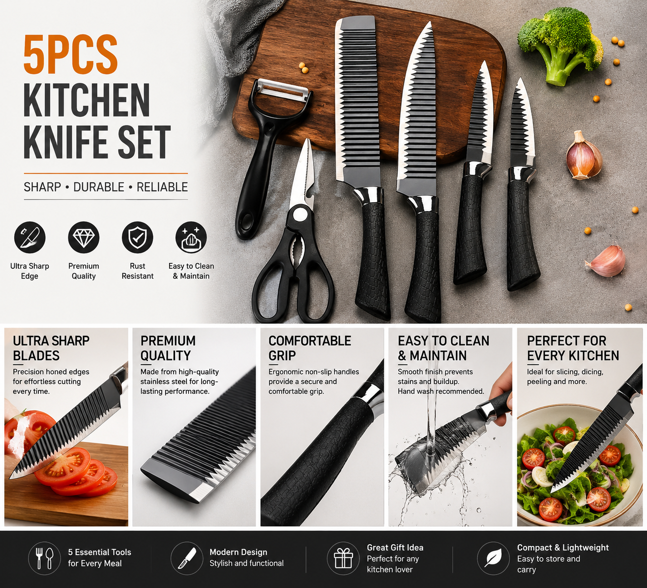 Kitchen Cutting Knife Set