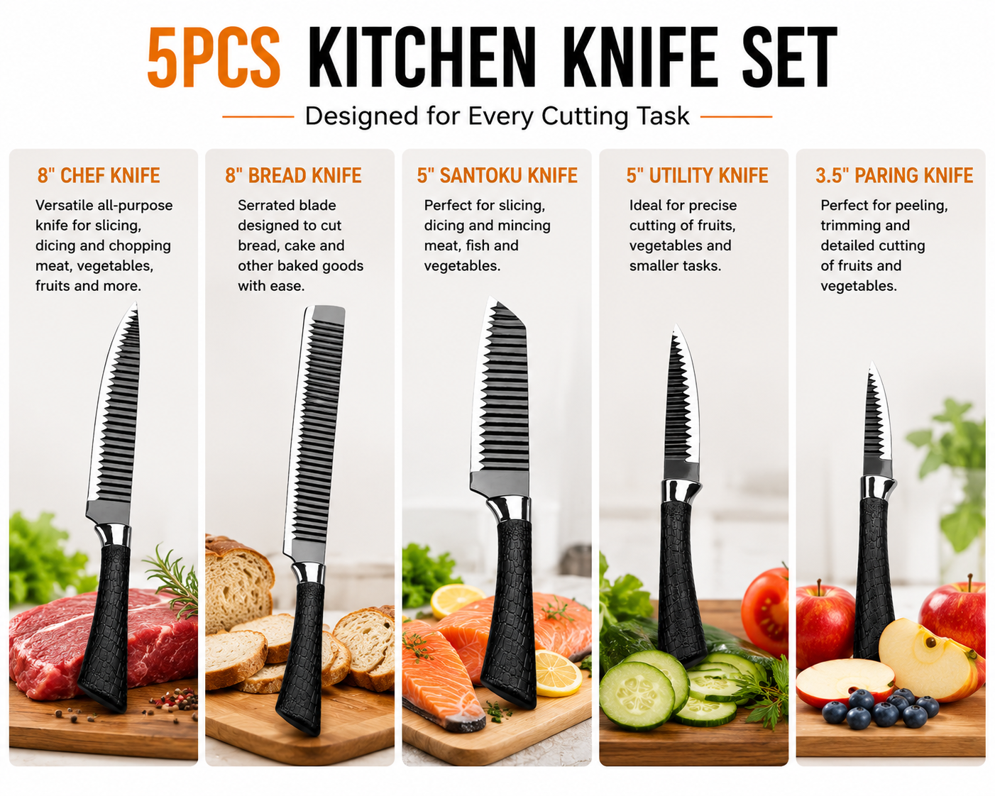 Kitchen Cutting Knife Set