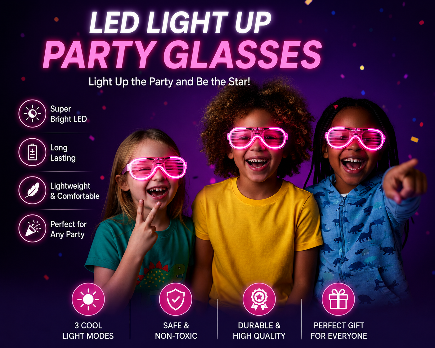 LED Light Up Party Glasses