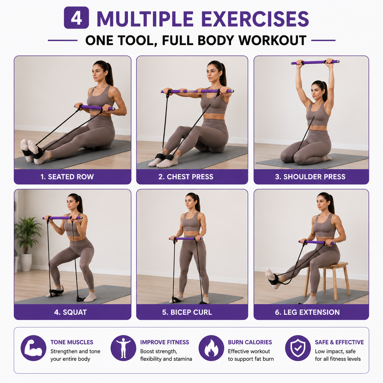 Fitness Exercise Tube Rod