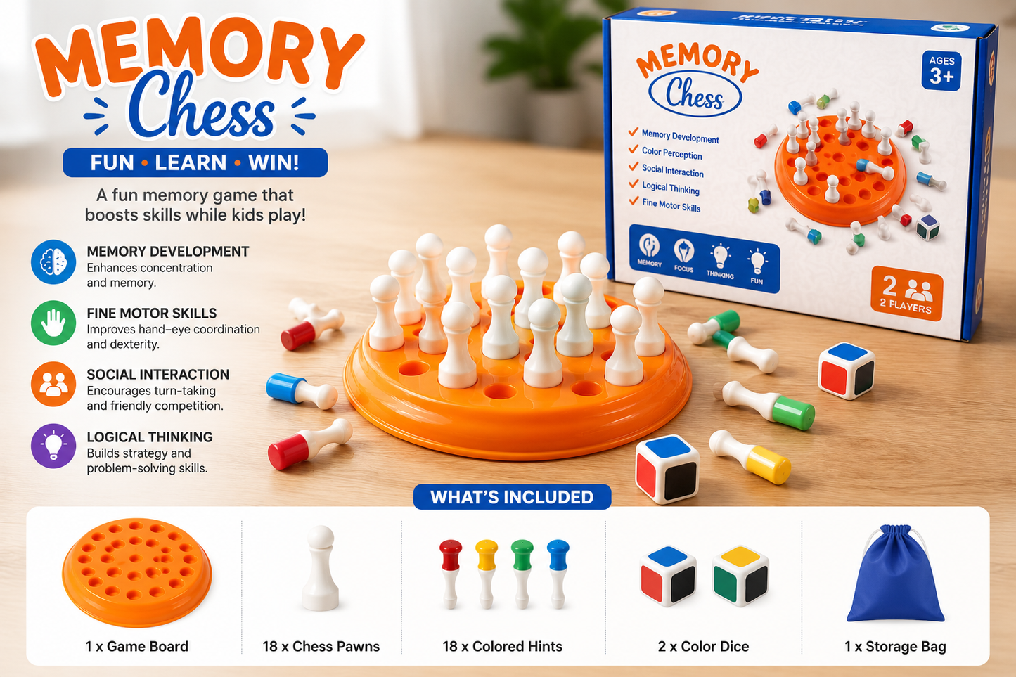 Memory Chess Game For Kids