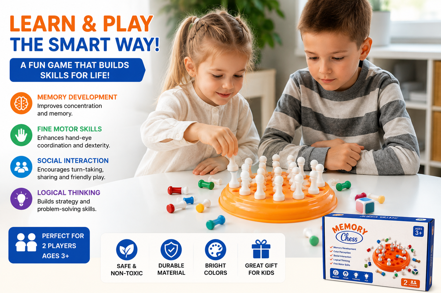 Memory Chess Game For Kids