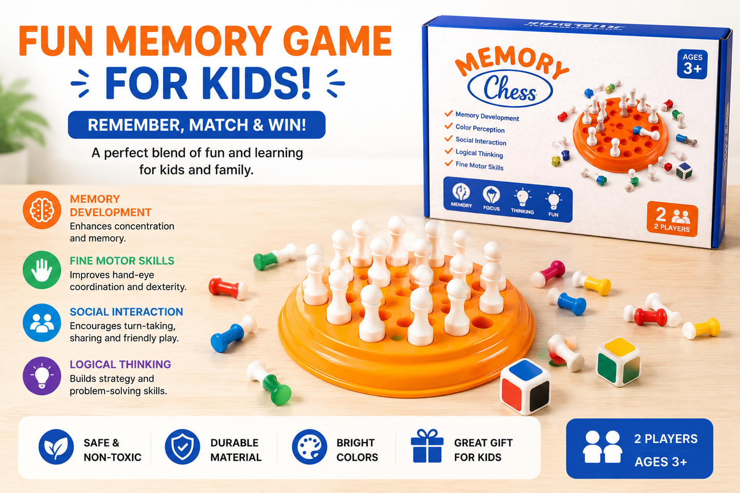 Memory Chess Game For Kids