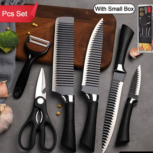 2285 Stainless Steel Knife Set With Chef Peeler And Scissor (6 Pieces)